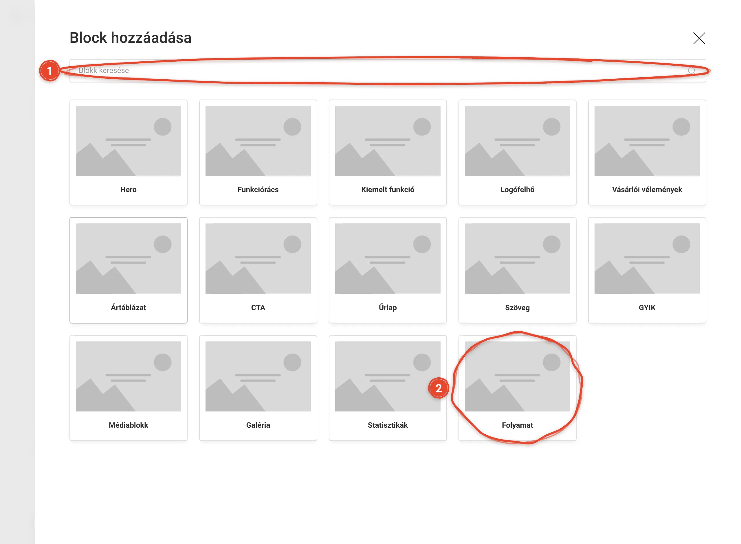 Hogyan adok blokkokat egy oldalhoz? – képernyőkép