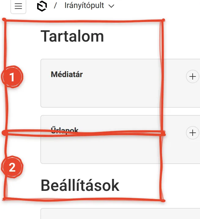 Hogyan igazodom el az admin felületen? – képernyőkép